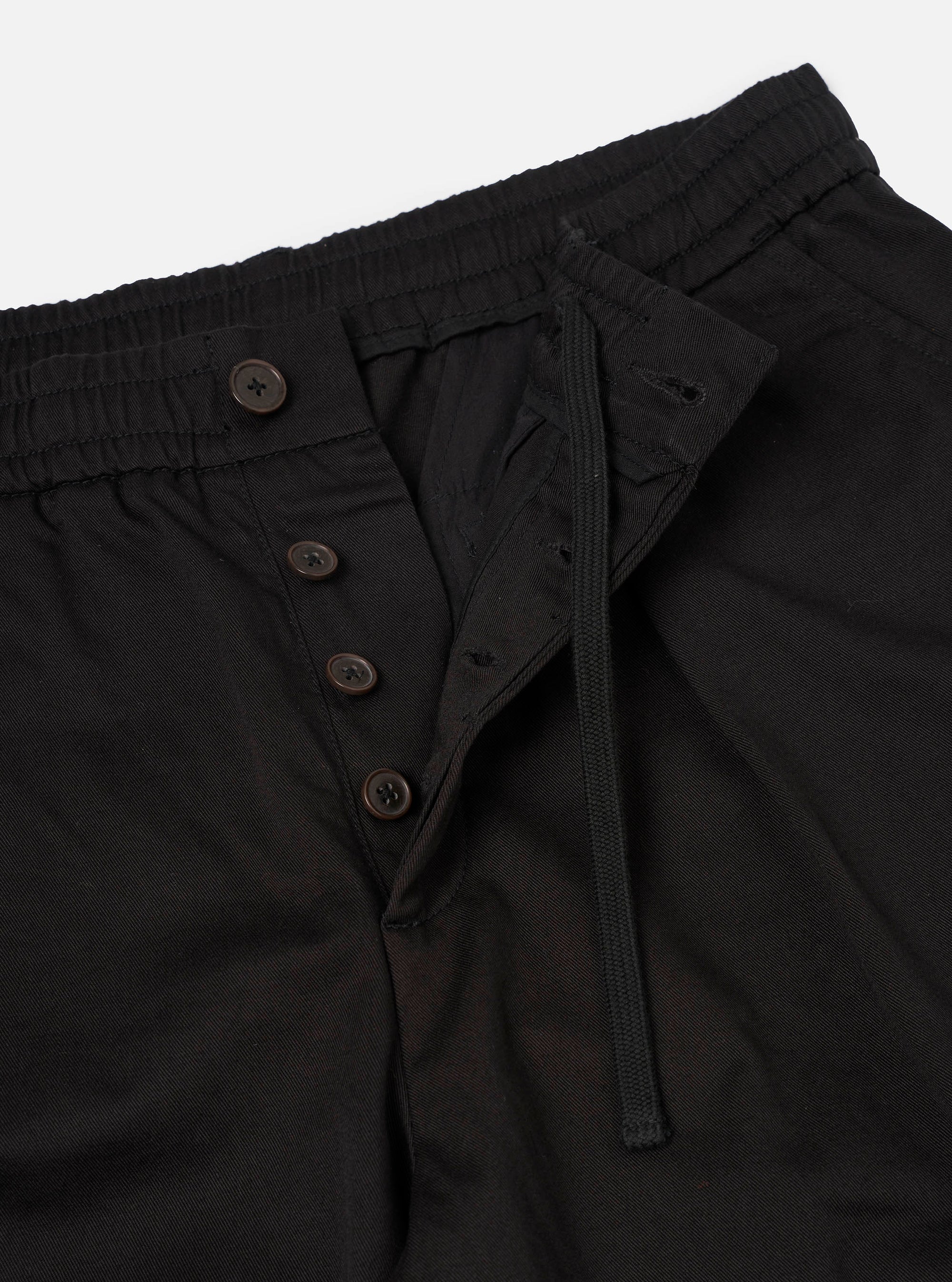 Black Twill Pleated Track Pant