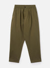 Light Olive Twill Pleated Track Pant