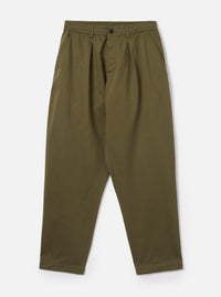 Light Olive Twill Pleated Track Pant