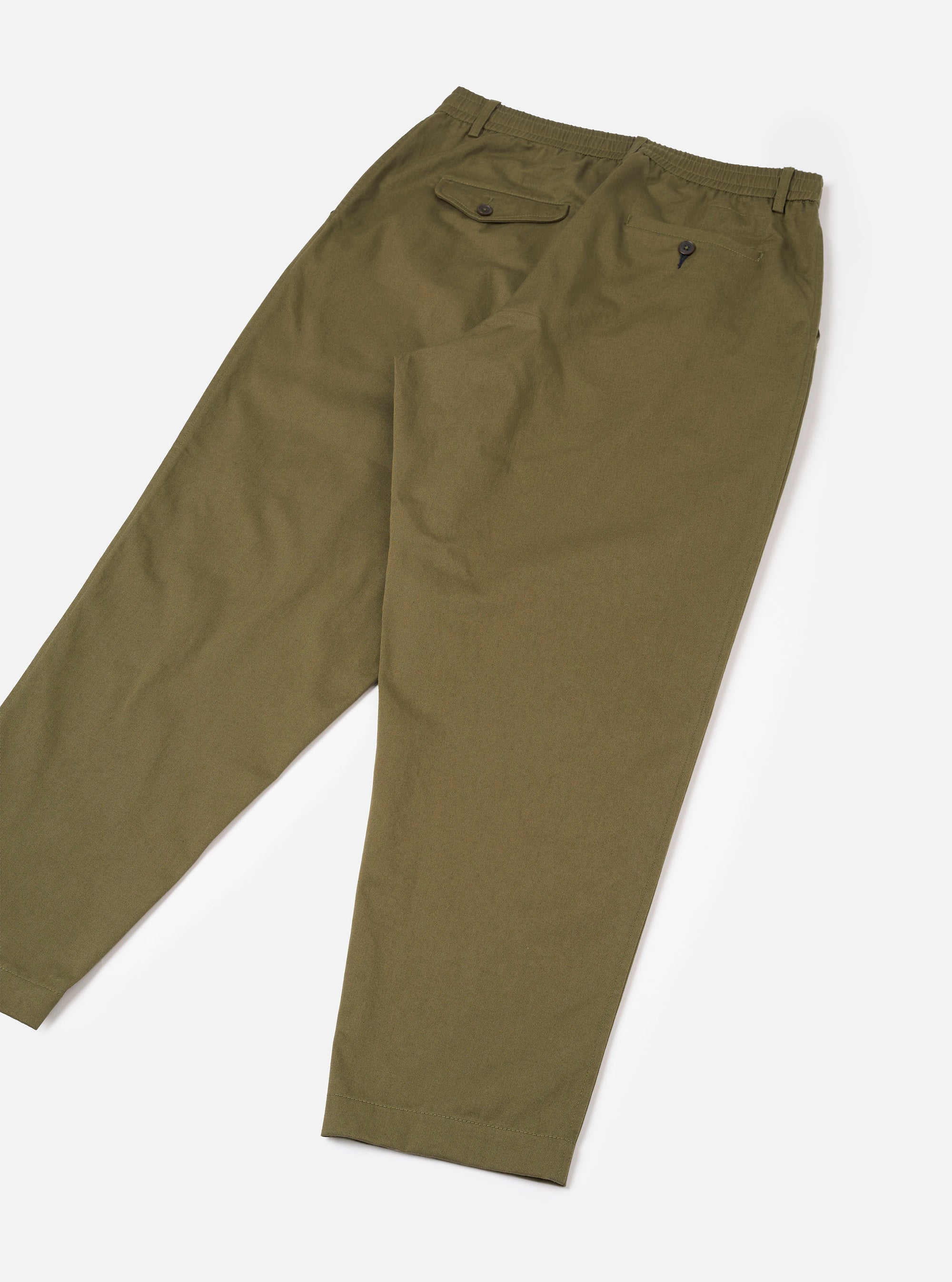 Light Olive Twill Pleated Track Pant