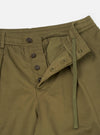 Light Olive Twill Pleated Track Pant