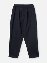 Navy Twill Pleated Track Pant