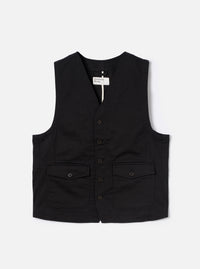 Black Twill Field Waistcoat