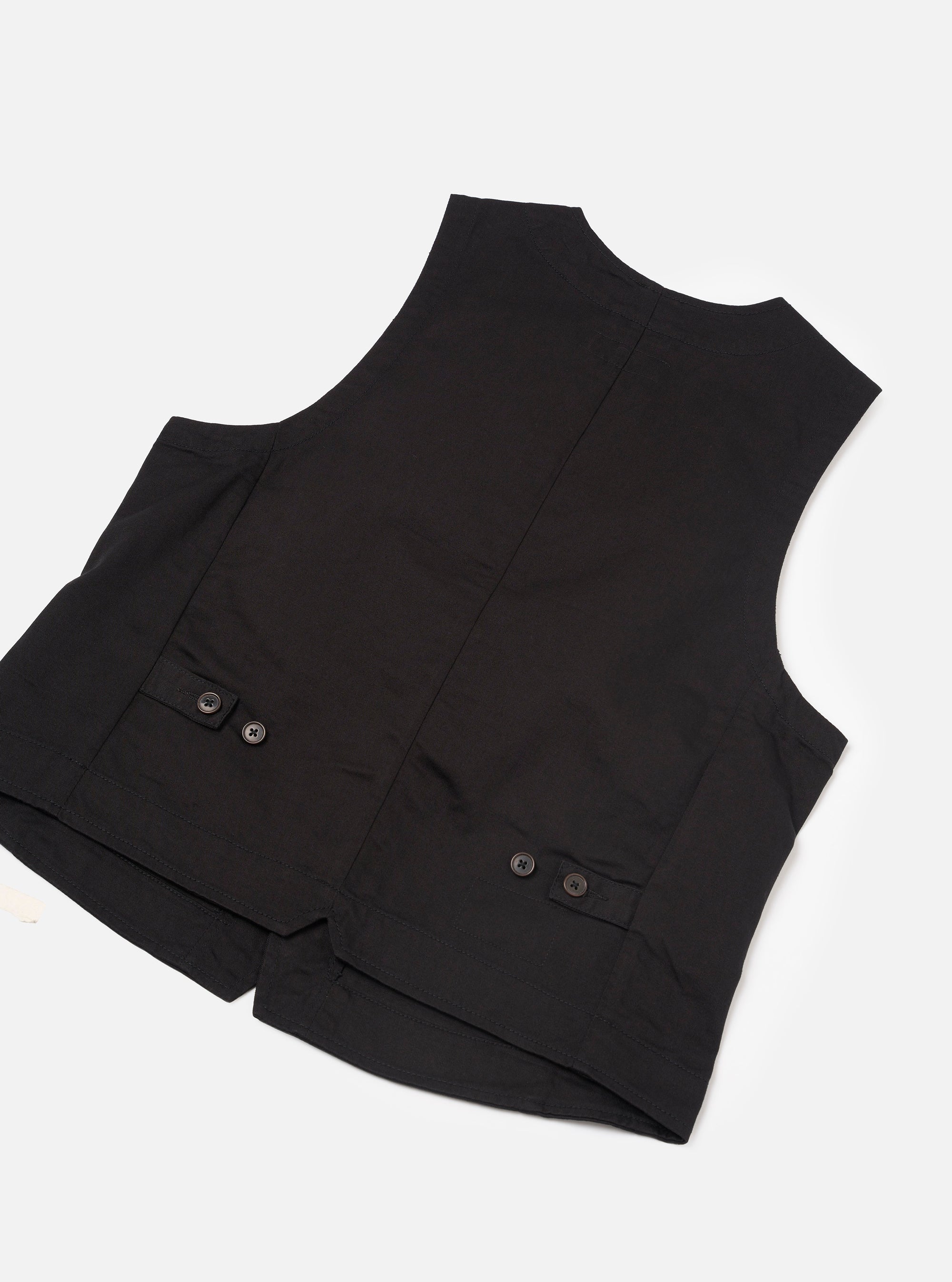 Black Twill Field Waistcoat