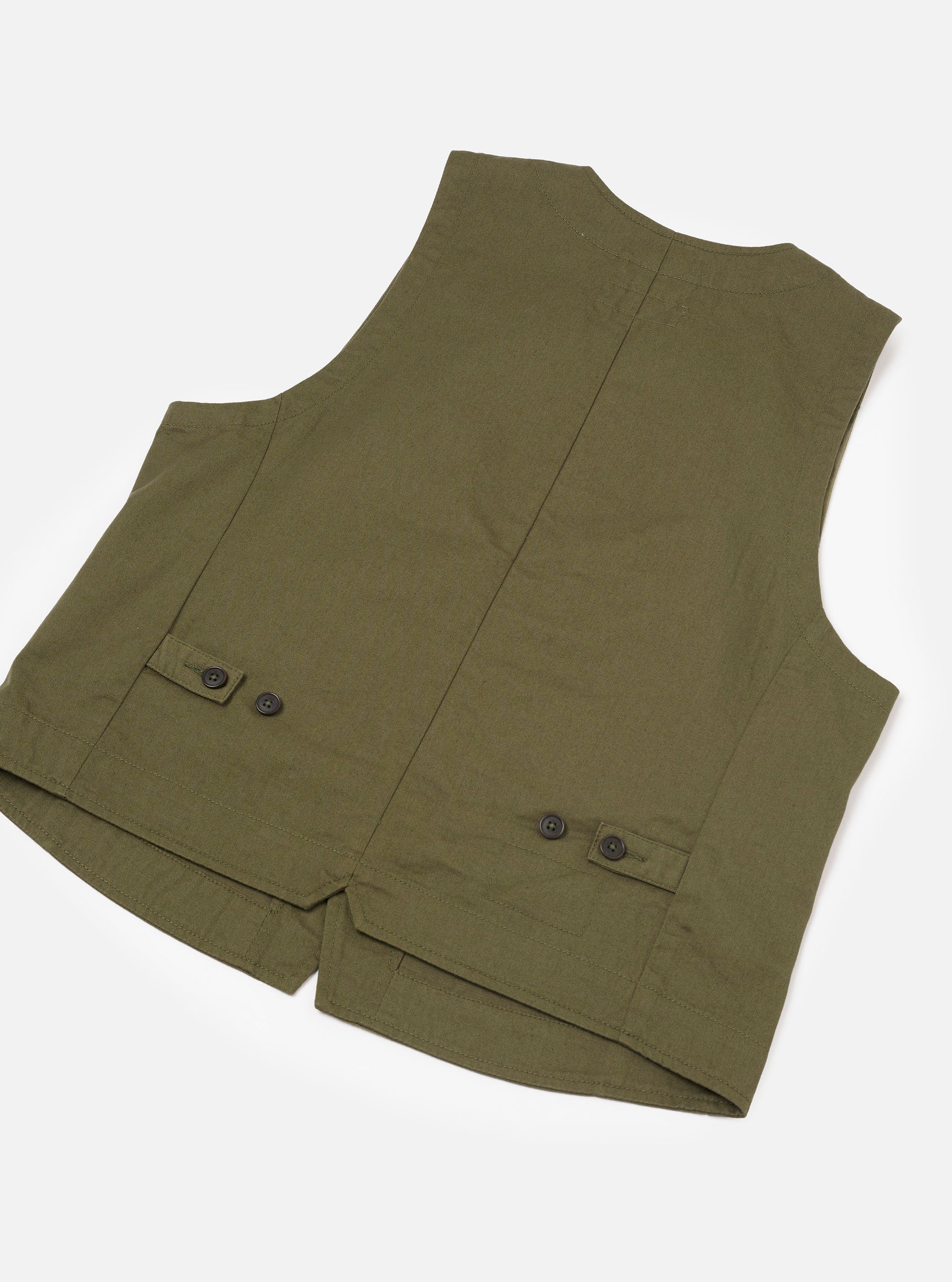 Light Olive Twill Field Waistcoat