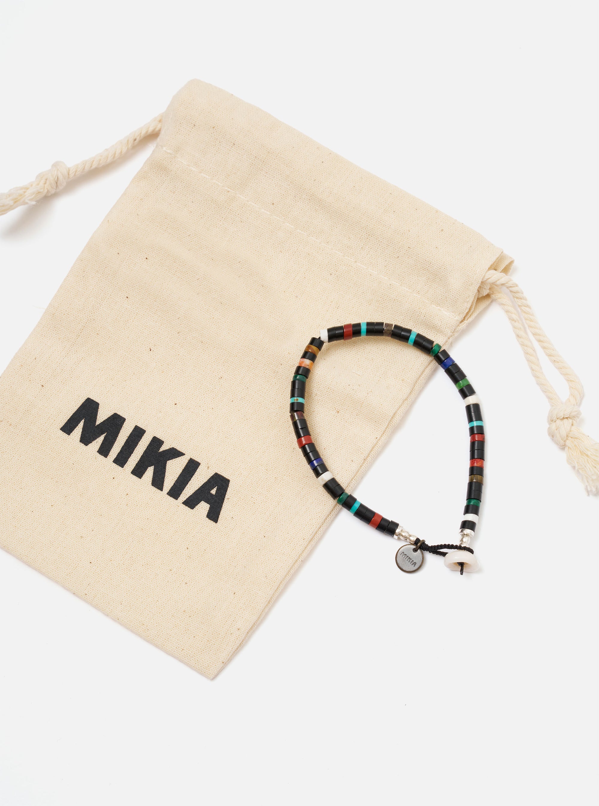 Mikia Jet Multi Heishi Beads Bracelet