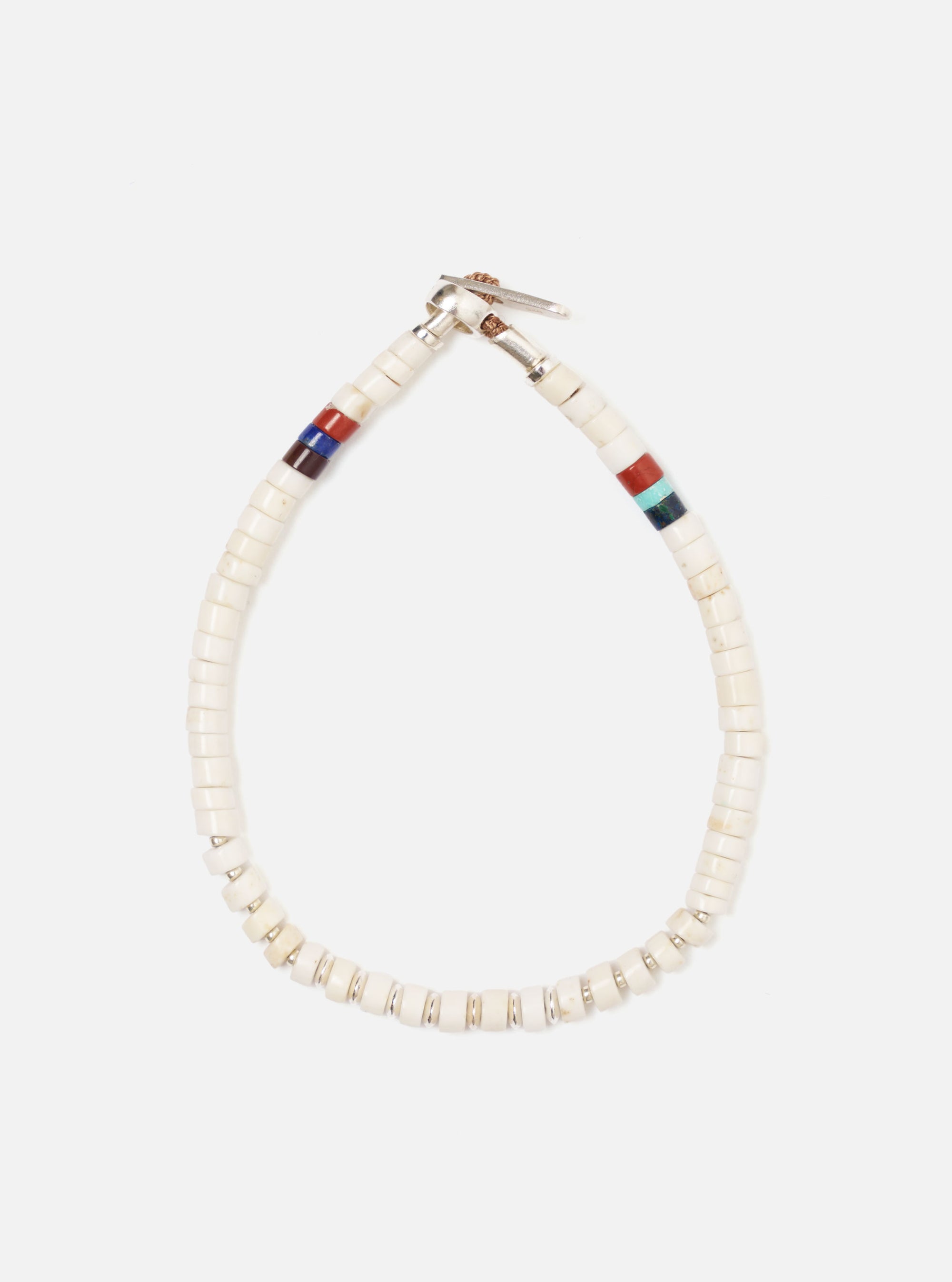 Mikia Magnesite Silver Heishi Bracelet