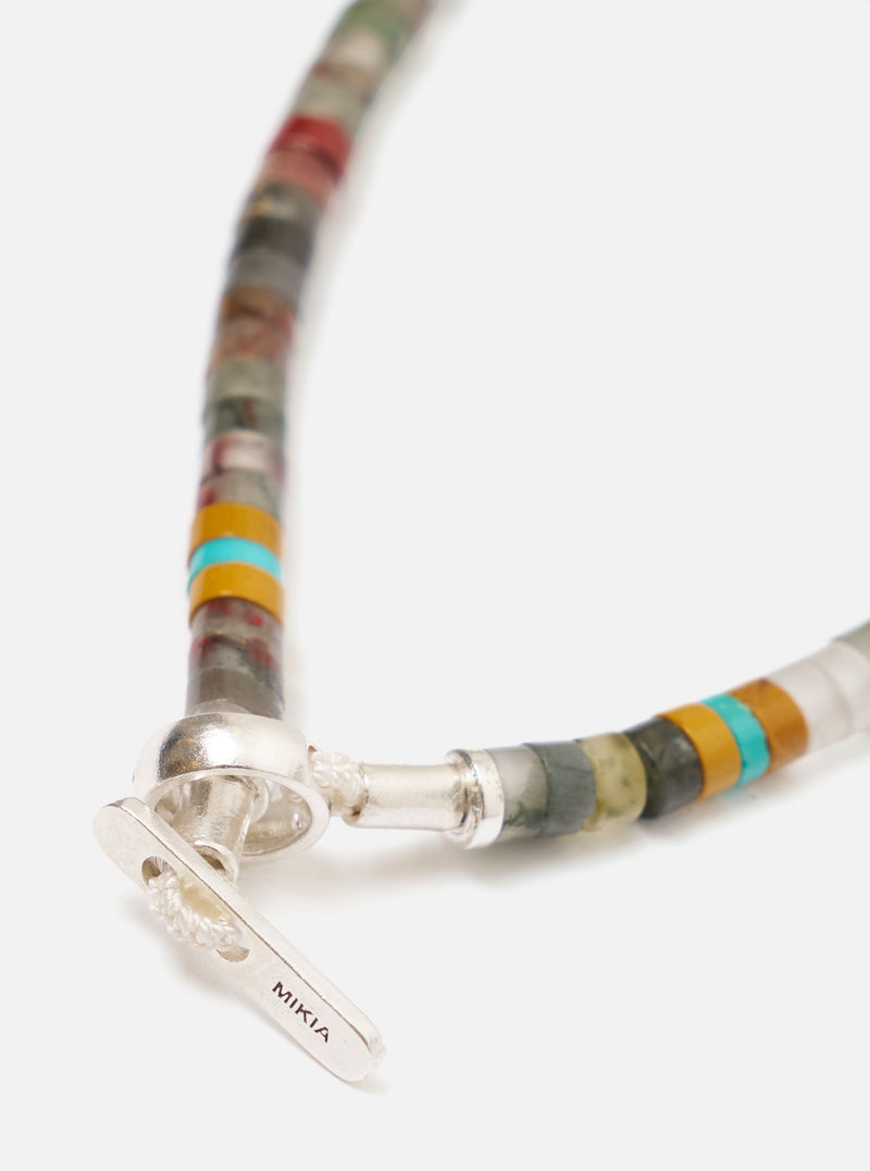 Mikia African Bloodstone Silver Heishi Bracelet