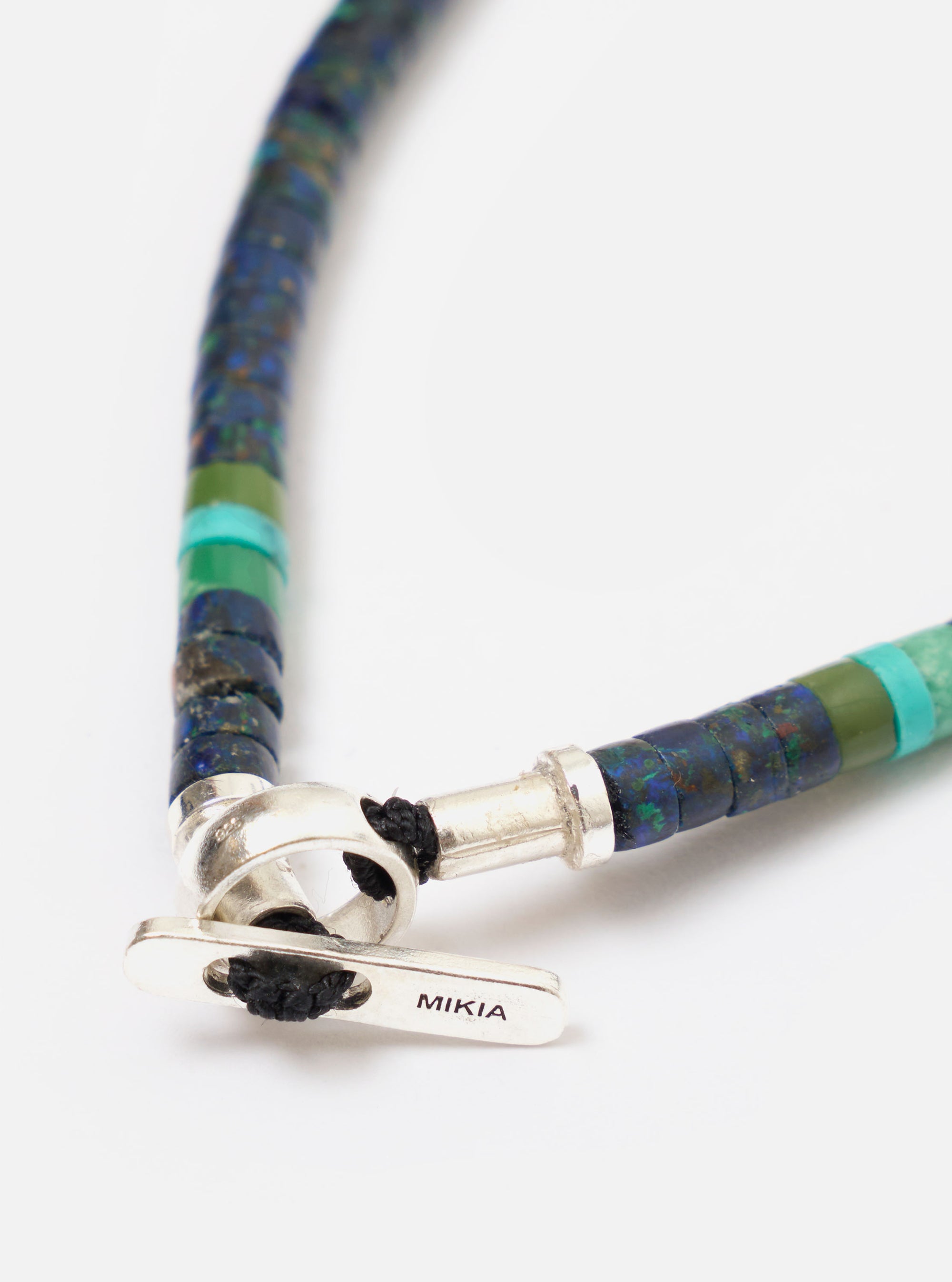 Mikia Azurite Silver Heishi Bracelet
