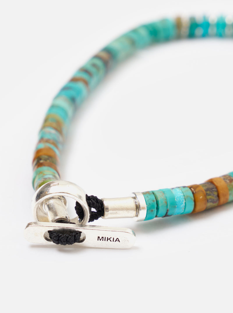 Mikia Turquoise/Silver Heishi Bracelet