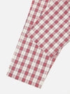 Close-up of the Red Cotton Check Pyjama Pant on a white background, showcasing the red and white checkered pattern and cotton fabric.