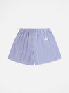 The Blue Classic Mix Boxer Short on a white background. The shorts are blue and white striped with an elastic waistband.