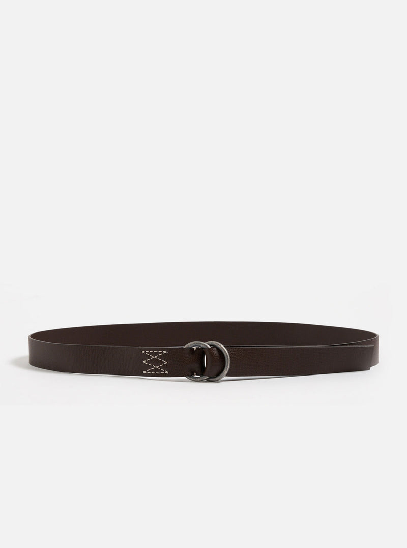 Brown Leather O Ring Belt