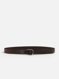 Brown Leather O Ring Belt