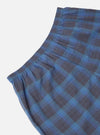 Close-up of Multi Check 3 Pack Boxer Short showing blue and gray plaid pattern and elastic waistband on a white background.