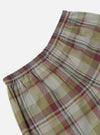 Close-up of Multi Kip Check 3 Pack Boxer Short showing the elastic waistband and plaid pattern in red, blue, and beige on a white background.