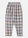 Close-up of the Blue/Brown Check 3 Long Pyjama Set on a white background. The pyjama bottoms feature a blue, brown, and white plaid pattern with an elastic waistband.