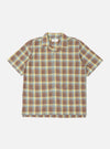 The Yellow/Brown Check Short Pyjama Set is displayed on a white background. The set features a yellow, brown, and blue plaid pattern.