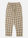 The Yellow/Brown Check Pyjama Pant on a white background. These comfy pants feature a yellow, brown, and blue plaid pattern. Perfect for lounging!