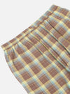 Close-up of the Yellow/Brown Check Pyjama Pant on a white background. The fabric is a soft, brushed cotton with a comfortable, relaxed fit. The check pattern features yellow, brown, and blue.