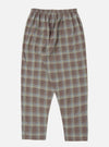 The Green/Brown Check Pyjama Pant laid flat on a white background. The pants have an elastic waist and a relaxed fit. The check pattern features green, brown, and blue hues.