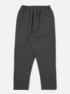 Close-up of the Charcoal/Navy Seersucker Plaid Pyjama Pant on a white background. The plaid pattern is visible, showcasing the seersucker texture and the pant's relaxed fit.