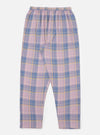 The Pink/Blue Pastel Plaid Pyjama Pant, laid flat on a white background. The pants have an elastic waist and a relaxed fit.