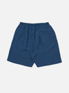 The Blue Gingham Seersucker Pyjama Short, in blue check, on a white background. The shorts have an elasticated waist.