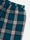 Close-up of the Forest Brushed Plaid Pyjama Short, showcasing the green, navy, and white plaid pattern. The elastic waistband and pocket detail are visible against a clean white background.