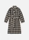 Black Twill Check Short Dressing Gown