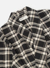 Black Twill Check Short Dressing Gown