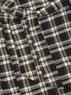 Black Twill Check Short Dressing Gown