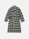 Grey Black Twill Check Short Dressing Gown
