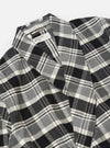 Grey Black Twill Check Short Dressing Gown