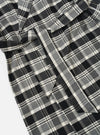 Grey Black Twill Check Short Dressing Gown