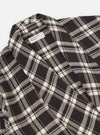 Close-up of the Black Twill Check Long Dressing Gown on a white background. The fabric is a black twill with a white and tan check pattern.