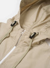 The Sand Cotton Recycled Nylon Mix Daley Jacket is shown from the back as a flat lay against a plain white background. The image highlights the jacket's oversized, blouson fit, large sleeves, and clean back panel construction. The sand-colored fabric, a blend of cotton and recycled nylon, has a smooth, matte appearance.