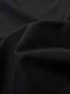The Black Tropical Suiting Two Button Jacket is shown as a flat lay against a plain white background. The jacket features a classic two-button front closure, notched lapels, and two large patch pockets at the hip. The fabric appears smooth with a subtle sheen, characteristic of tropical suiting.