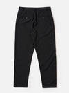 The Black Tropical Suiting Military Chino is shown from a rear angle as a flat lay against a plain white background. The image highlights the two rear jetted pockets with button closures and the clean, straight-leg construction of the trousers.