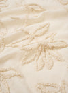 A close-up swatch image of the Ecru 3D Flower Road Shirt highlights the textured cotton fabric and its intricate tonal 3D floral pattern. The image focuses on the detail of the raised embroidery against the off-white background of the material.