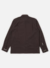 The Brown Diamond Dobby Lucky Shirt is shown from the back as a flat lay against a plain white background. The image highlights the shirt's relaxed fit, straight hem, and the distinct textured diamond dobby weave of the brown cotton fabric.