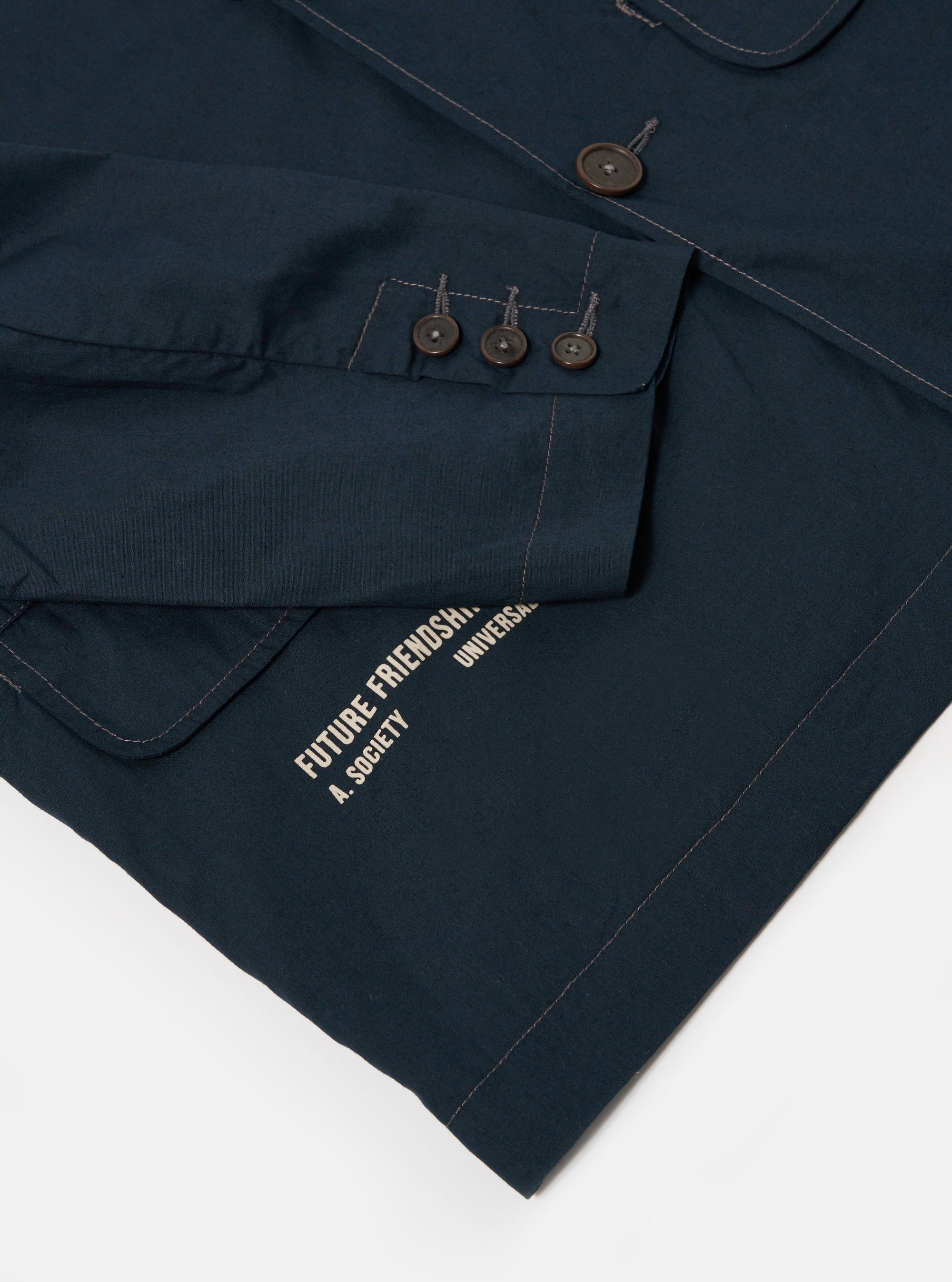 A. SOCIETY x Universal Works Navy Broadcloth Starline Jacket