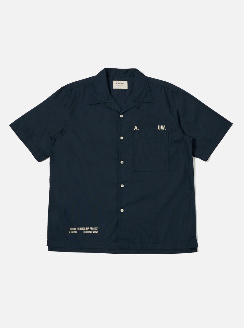 A. SOCIETY x Universal Works Navy Broadcloth Camp Shirt
