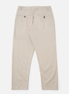 The Brown Kennedy Stripe Military Chino is shown from the back as a flat lay against a plain white background. The image highlights the two rear welt pockets, the straight leg cut, and the vertical pinstripe pattern on the brown cotton fabric.