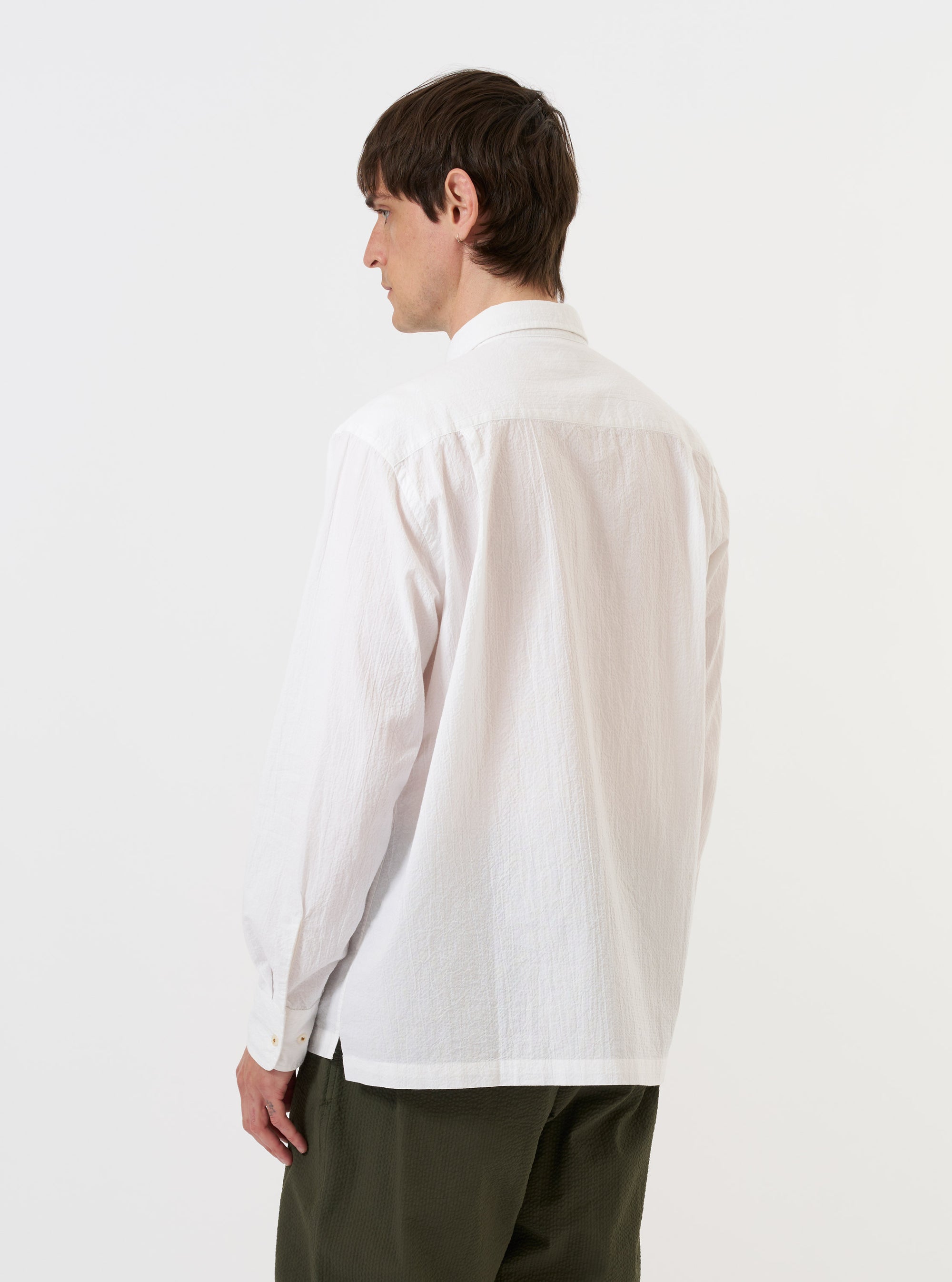 White Seersucker Double Lucky Shirt