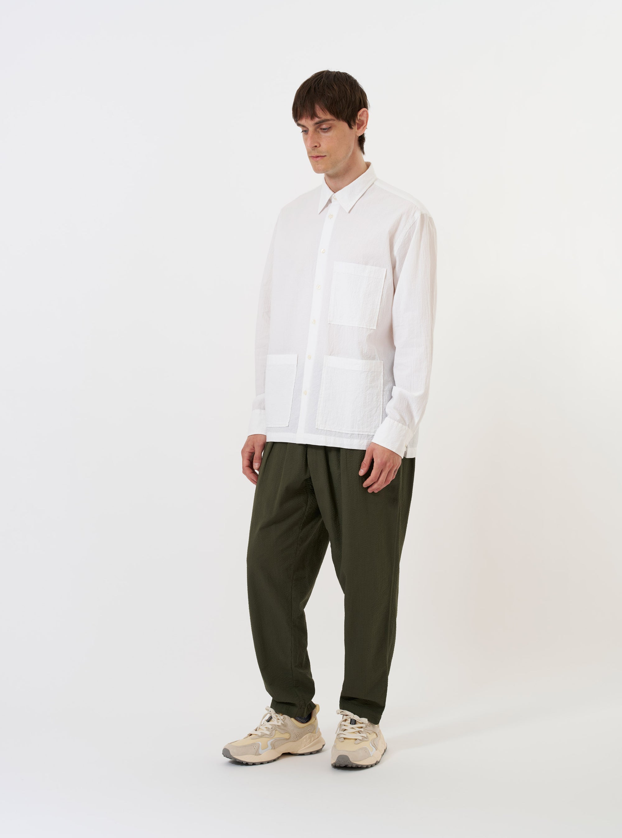 White Seersucker Double Lucky Shirt