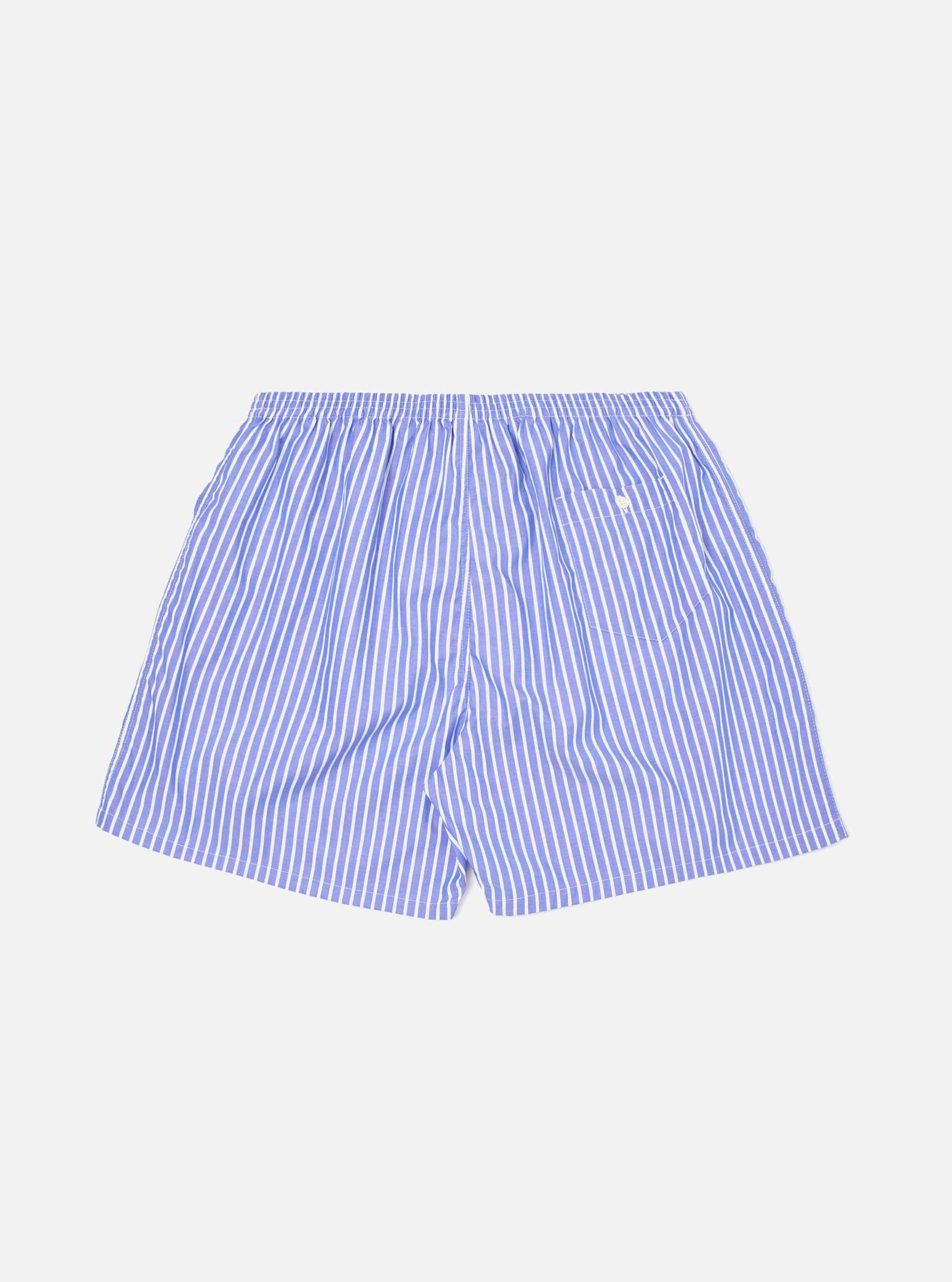 Blue Cotton Stripe Boxer Short