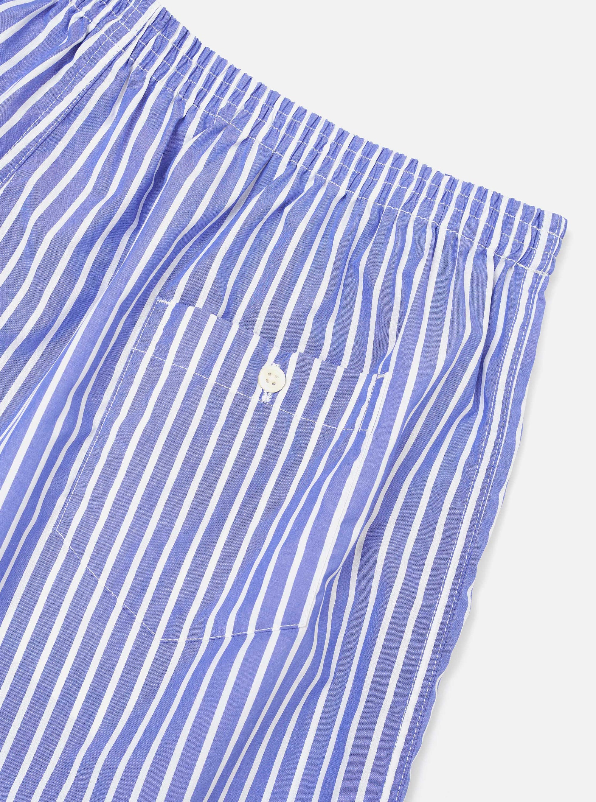 Blue Cotton Stripe Boxer Short