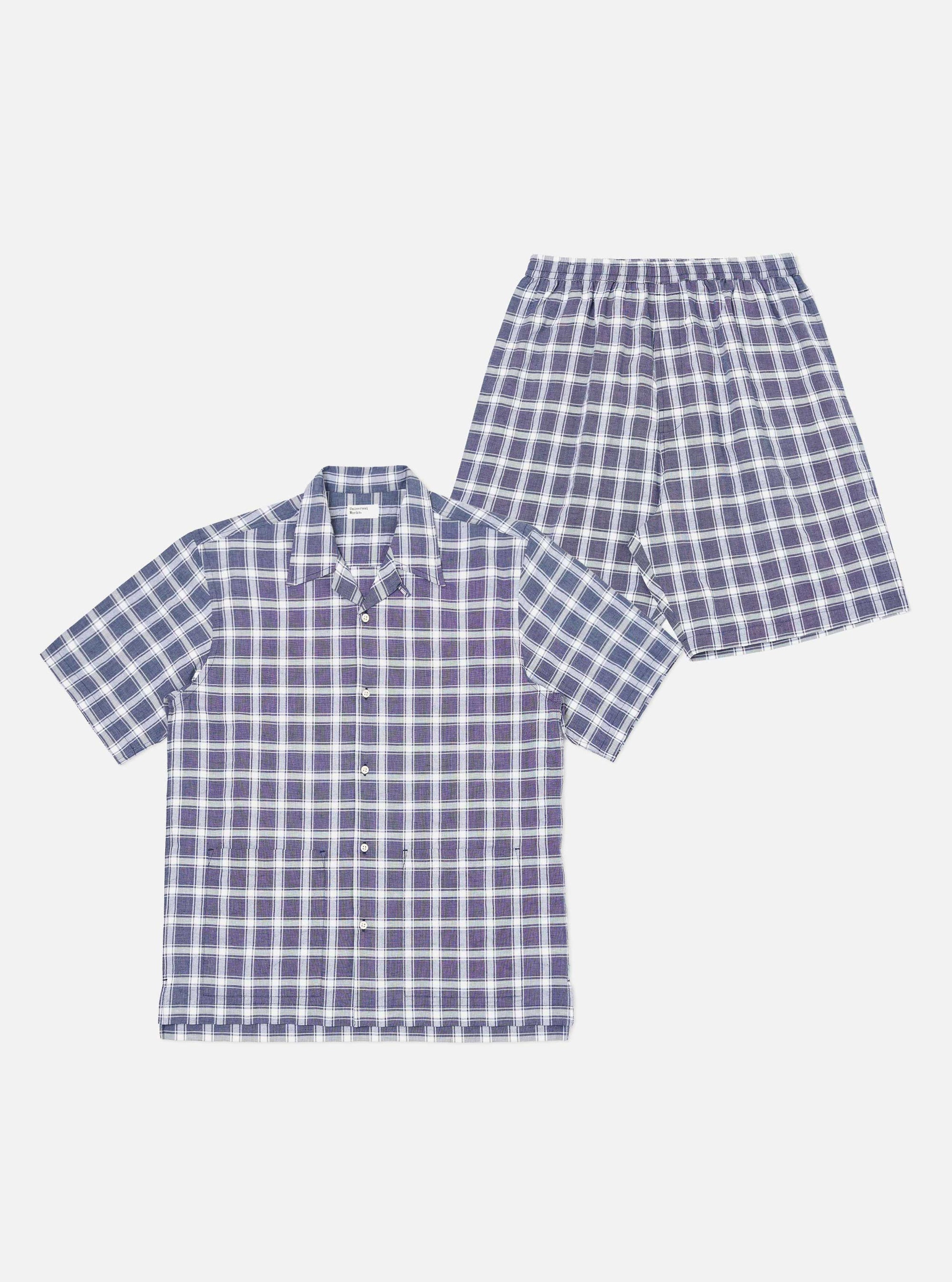 Indigo Chambray Check Short Pyjama Set
