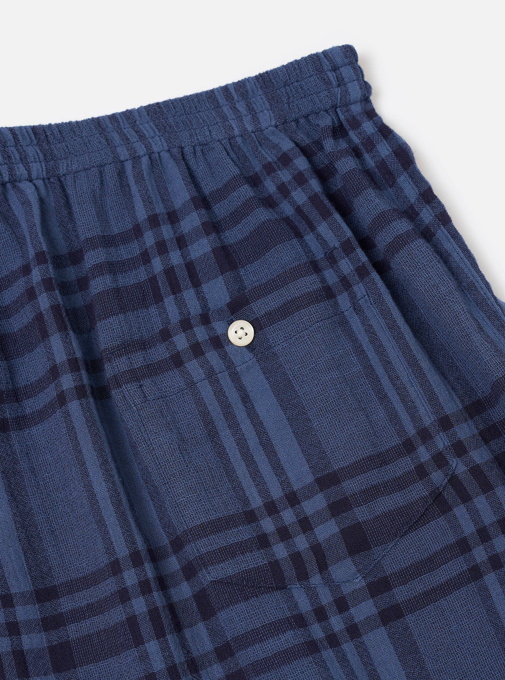 Navy O/D Crepe Check Boxer Short